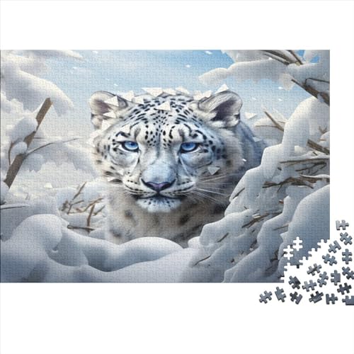 Snow Leopard Für Erwachsene Puzzle 300 Teile Wild Animal Wohnkultur Family Challenging Games Geburtstag Lernspiel Stress Relief Toy 300pcs (40x28cm) von TheEcoWay