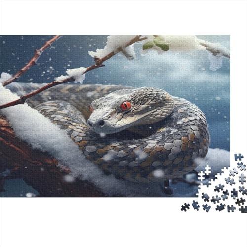 Snow Snake Erwachsene Puzzles 500 Teile Animal Theme Geburtstag Family Challenging Games Wohnkultur Educational Game Stress Relief 500pcs (52x38cm) von TheEcoWay