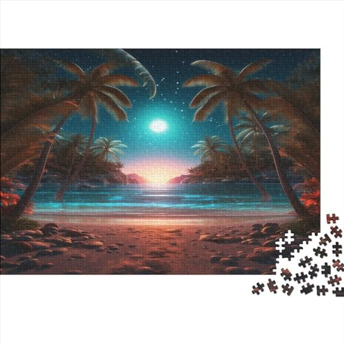 Sun and Moon in The Sky Puzzles Erwachsene 500 Teile Scenery Educational Game Geburtstag Family Challenging Games Wohnkultur Entspannung Und Intelligenz 500pcs (52x38cm) von TheEcoWay