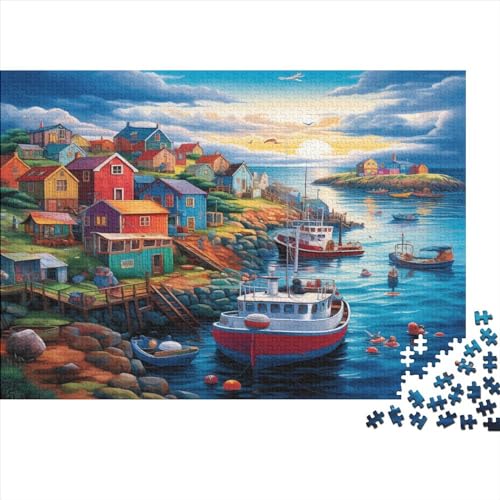 Sunset Over The Harbour Erwachsene Puzzles 1000 Teile Educational Game Home Decor Geburtstag Family Challenging Games Stress Relief Toy 1000pcs (75x50cm) von TheEcoWay