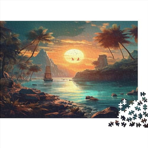 Sunset Sailing Erwachsene Puzzles 1000 Teile Scenery Educational Game Home Decor Geburtstag Family Challenging Games Stress Relief Toy 1000pcs (75x50cm) von TheEcoWay