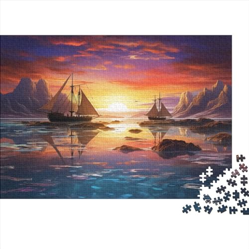Sunset Sailing Erwachsene Puzzles 300 Teile Landscape Educational Game Home Decor Geburtstag Family Challenging Games Stress Relief Toy 300pcs (40x28cm) von TheEcoWay