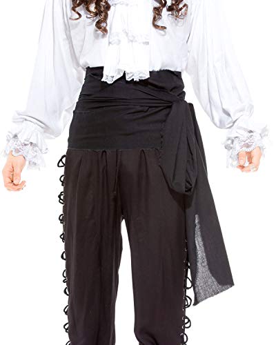 Piraten-Schärpe, Mittelalter, Renaissance, großes Leinentuch, Artikel C1417, C1417-Black, Schwarz, C1417-Black von ThePirateDressing