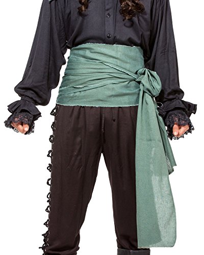 Piraten-Schärpe, Mittelalter, Renaissance, großes Leinentuch, Artikel C1417, C1417-Green, Grün, C1417-Green von ThePirateDressing