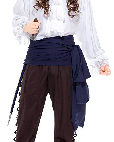 Piraten-Schärpe, Mittelalter, Renaissance, großes Leinentuch, Artikel C1417, C1417-Navy, Blau, C1417-Navy von ThePirateDressing