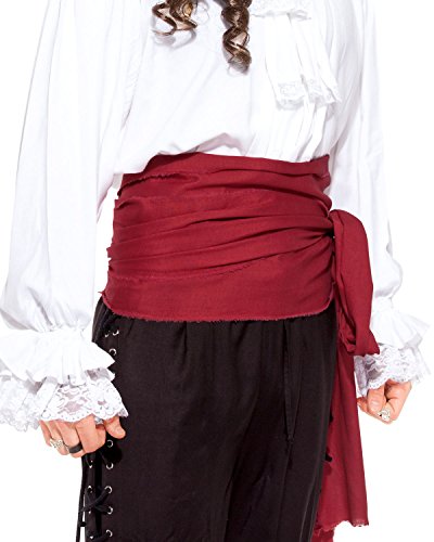 Piraten-Schärpe, Mittelalter, Renaissance, großes Leinentuch, Artikel C1417, C1417-Red, Rot, C1417-Red von ThePirateDressing