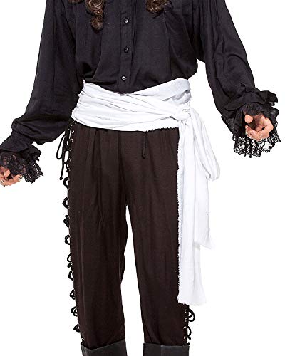 Piraten-Schärpe, Mittelalter, Renaissance, großes Leinentuch, Artikel C1417, C1417-White, Weiß, C1417-White von ThePirateDressing