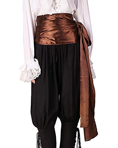 Piraten-Schärpe, Mittelalter, Renaissance, großes Leinentuch, Artikel C1417 Gr. onesize, Schokoladenbraun (Satin-Stoff) von ThePirateDressing