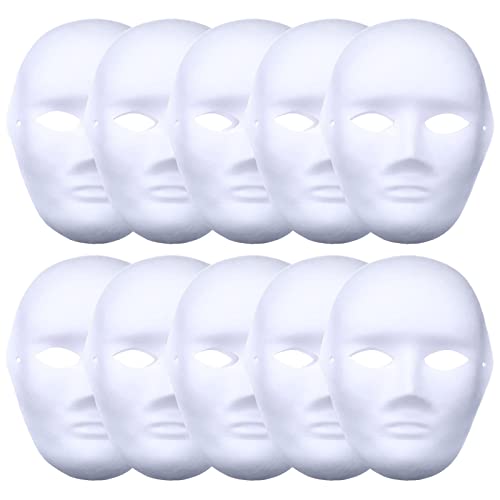 Weiße DIY Maske für Karneval und Maskenball - Handgemalte Unbemalt Katze Fuchsmaske - Cosplay Kostüm für Maskerade Party, 10 Stück (Herren) von TheStriven