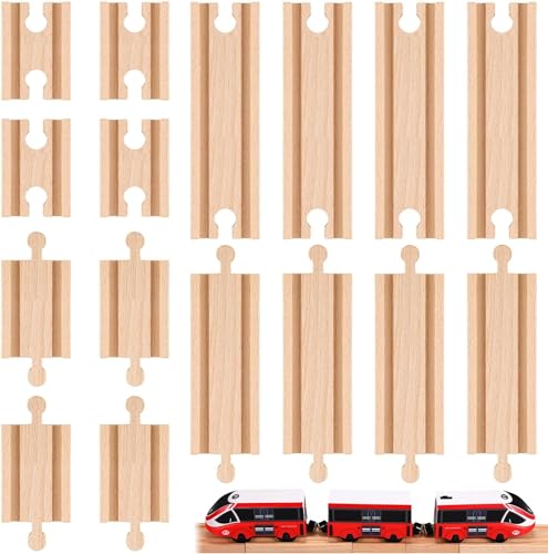 Theaque 16 Stück gerade Holzschienen Erweiterung männlich weiblich Zug Schienenadapter Eisenbahn Zug Schienenverbinder Zugschienenzubehör für Tischaktivität, kompatibel mit Eisenbahn-Set Theaque 16 Stück gerade Holzschienen Erweiterung männlich weiblich Zug Schienenadapter Eisenbahn Zug Schienenverbinder Zugschienenzubehör für Tischaktivität, kompatibel mit Eisenbahn-Set von Theaque