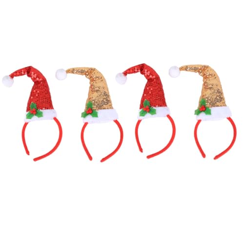 Kinder-Geweih-Stirnband, 4 Stück, Weihnachts-Stirnbänder, Elfenmütze, Weihnachtsbaum-Stirnband, Weihnachtsmannmütze, Stirnband, Kostüm, Stirnbänder für Erwachsene, Kinder, Weihnachten, Urlaub, Party, von Theaque