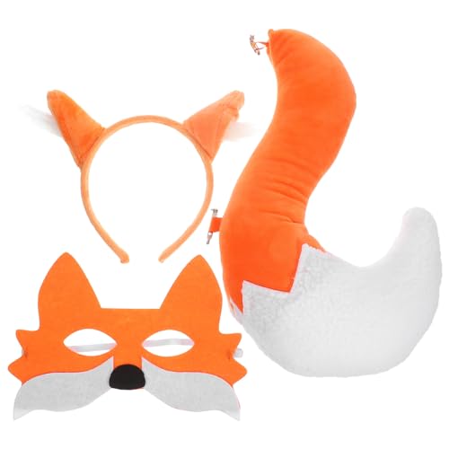 Theaque 1 Set Cosplay Fuchs Maske Ohr Schwanz Set Halloween Fuchs Kostüm Verkleidung Zubehör von Theaque