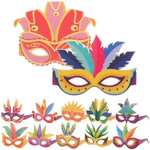 Theaque 12 x Karnevalsbrillen, mexikanische Party-Fotoautomaten-Requisiten, Papierbrillen, Partyzubehör von Theaque