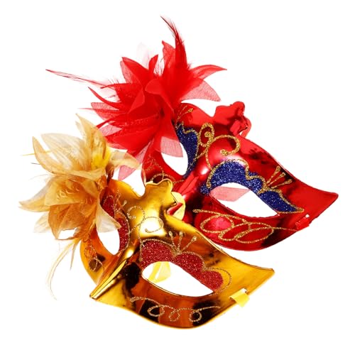 Theaque 2 Stück Karnevalsmasken Maskenmaske Blume Halbgesichtsmaske Cosplay Maske Halloween Party Maske von Theaque