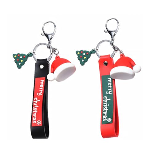 Theaque 2 x Weihnachts-Schlüsselanhänger, PVC-Schlüsselanhänger, Clips, Anhänger für Autoschlüssel Theaque 2 x Weihnachts-Schlüsselanhänger, PVC-Schlüsselanhänger, Clips, Anhänger für Autoschlüssel von Theaque