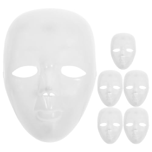 Theaque 6 Stück Blanko-Vollgesichtsmaske, handbemalt, Vollgesichtsmaske, Party-Maske, Requisite für DIY von Theaque