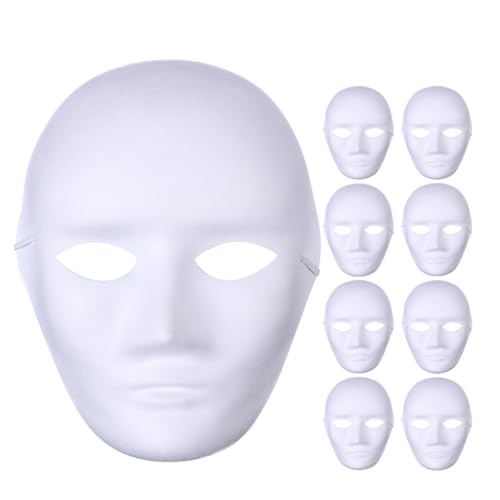 Theaque 9pcs Blank Masks DIY Hand Painted Masks Men Blank Masks DIY Mask Accessories for Party von Theaque