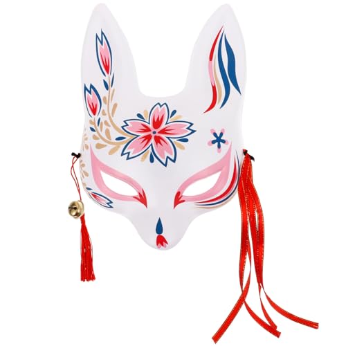 Theaque Dekorative Fuchsmaske im japanischen Stil Tiermaske Halbgesichtsmaske Maskerade Party Fuchsmaske von Theaque