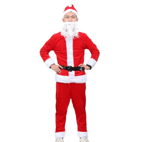 Theaque Herren Deluxe Weihnachtsmann Anzug 6tlg. Weihnachten Erwachsene Weihnachtsmann von Theaque