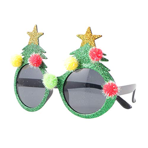 Theaque Weihnachts-Sonnenbrille Neuheit Weihnachtsbaum Brille Kunststoff Kostüm Brille für Party Gefälligkeiten von Theaque