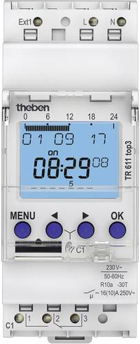 Theben 6110130 Zeitschaltuhr digital Wochenprogramm 2600W IP20 Countdown-Funktion, Stundenzähler, Z von Theben