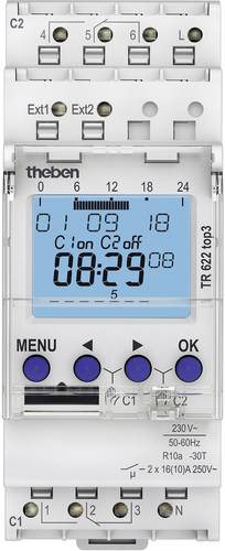 Theben 6220130 Zeitschaltuhr digital Wochenprogramm 2600W IP20 Countdown-Funktion, Gangreserve, Exte von Theben