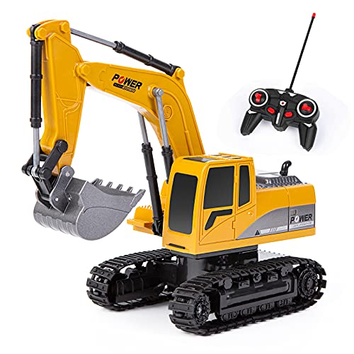 Thedttoy 1:24 Ferngesteuerter Bagger Spielzeug für Kinder, Auto 2,4 GHz Traktor RC mit Lichtern, Geburtstag Geschenk für Jungen ab 3 4 5 6 7 8 Jahre von Thedttoy