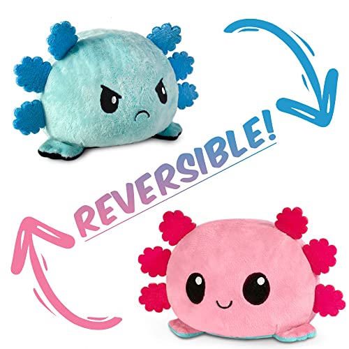 Thedttoy Axolotl Plüschspielzeug, Wende Kuscheltier Stimmungs Kawaii Moody Plüsch Spielzeug Niedliche Doppelseitige Plüschtier Spielzeug Geschenke für Kinder(Rosa und blau) von Thedttoy