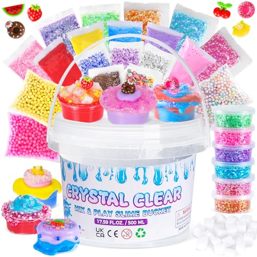 Thedttoy Crystal Slime Set, 500 ml DIY Clear Schleim Kinder Set mit 26 Add-Ins, Schleim Selber Machen Set, Sensorisches Slime Spielzeug Geschenk für Kinderparty, Geburtstag, Ostern, Neujahr Thedttoy Crystal Slime Set, 500 ml DIY Clear Schleim Kinder Set mit 26 Add-Ins, Schleim Selber Machen Set, Sensorisches Slime Spielzeug Geschenk für Kinderparty, Geburtstag, Ostern, Neujahr von Thedttoy