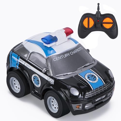 Thedttoy Ferngesteuertes Auto Spielzeug ab 2 3 Jahre Polizei Auto Ferngesteuert 2 3 4 Jahre, 2.4 GHz Spielzeugauto ab 2 3 4 Jahre, Weihnachts Geschenk für Kinder Junge Mädchen (Schwarz Polizeiauto) von Thedttoy