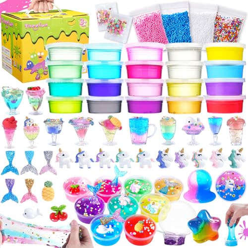 Slime Kit, Theefun DIY Schleim Kits für Mädchen Jungen, Schleim Selber Machen mit 20 Kristall Schleim, 4 Knete, Einhorn Schleim Charms, DIY Spielzeug für Kinder ab 3 Jahren Slime Kit, Theefun DIY Schleim Kits für Mädchen Jungen, Schleim Selber Machen mit 20 Kristall Schleim, 4 Knete, Einhorn Schleim Charms, DIY Spielzeug für Kinder ab 3 Jahren von Theefun