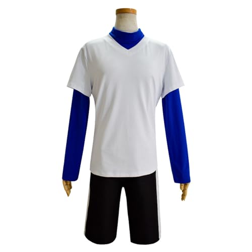 Thegis Zoldyck Killua Cosplay Kostüm Uniform Shirt Halloween Outfit,Blue-L von Thegis