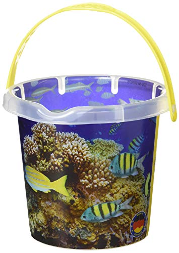 Theo Klein 2102 Aqua Action Coral Reef Sandeimer, 1 Liter Robuster Eimer Sandkasten und Strand Spielzeug für Kinder ab 1 Jahr Mehrfarbig von Klein