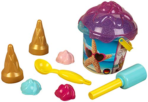 Theo Klein 2359 Aqua Action Ice Cream sand bucket set, 1 litre , wIth Ice Cream Cones, Cream Toppers and Other Fun Sand Shapes , for Children Aged 1 Year and over von Theo Klein