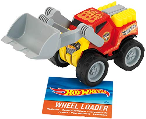 Klein Theo 2439 Hot Wheels Radlader | Radlader im Maßstab 1:24 | Mit Breiten Reifen und Schaufel mit robusten Gelenken | Spielzeug für Kinder ab 3 Jahren von Klein