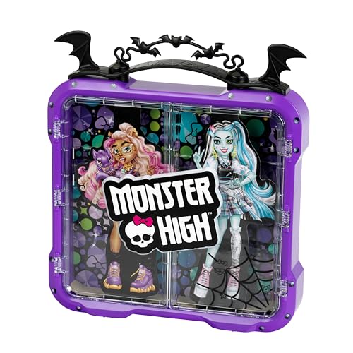 Theo Klein 2559 Monster High Vitrinenkoffer Cooler Koffer mit Staufächern für bis zu 4 Puppen Mit 2-flügeliger Vitrinentür und Monster High Poster Spielzeug für Kinder ab 3 Jahren von Theo Klein