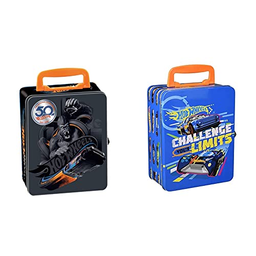 Theo Klein 2881 Hot Wheels Sammelkoffer I Metallkoffer für bis zu 50 Autos I Spielzeug für Kinder ab 3 Jahren & 2883 Hot Wheels Sammelkoffer IAus hochwertigem Metall I Spielzeug für Kinder ab 3 Jahren von Klein