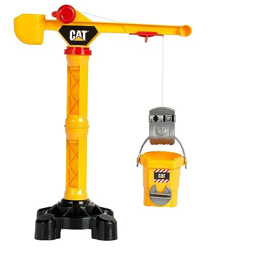 Klein Theo Caterpillar - Baustellenkran I Kran mit Kurbel für Links- und Rechtshänder I 360 Grad drehbar I Spielzeug für Kinder ab 3 Jahren von Klein
