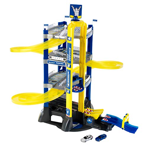 Theo Klein 3400 Michelin Service Parkhaus mit 4 Ebenen | Parkgarage inkl. Autos, Wippe und Sprungschanze | Maße: 76,5 cm x 62 cm x 75,5 cm | Spielzeug für Kinder ab 3 Jahren von Theo Klein