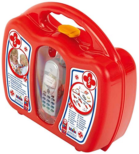 Theo Klein 4350 Arztkoffer mit Handy | Robuster Koffer mit Stethoskop, Spritze und vielem mehr | Mit batteriebetriebenem Handy mit Sound | Maße: 27 cm x 24 cm x 10 cm | Spielzeug für Kinder ab 3 Jahren von Klein