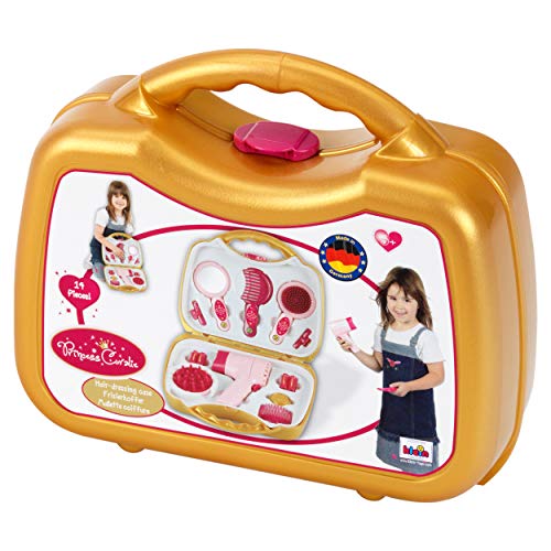 Theo Klein 5293 Princess Coralie Frisierkoffer mit Haartrockner I Spiel-Föhn mit Kaltluftfunktion I Inkl. Diffusor, Spiegel u.v.m. I Maße: 27 cm x 9,5 cm x 24 cm I Spielzeug für Kinder ab 3 Jahren von Theo Klein