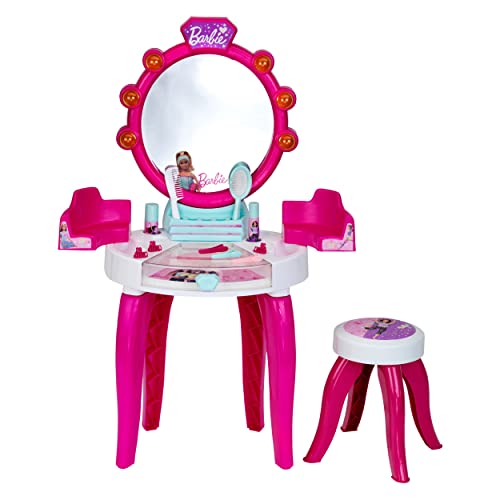 Klein Theo 5328 Barbie Schönheitsstudio mit Licht- und Soundfunktion | Schwenkbare Ablageflächen und Spiegel | Mit Styling-Zubehör | Spielzeug für Kinder ab 3 Jahren von Klein