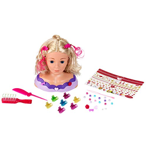 Klein Theo 5387 Princess Coralie Frisierkopf „Little Emma“ | Mit Bürste, Kamm, trendigem Haarschmuck u.v.m. | Spielzeug für Kinder ab 3 Jahren von Klein