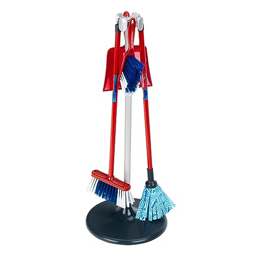 Theo Klein 6765 Vileda Cleaning Station I Kinder-Putzset inkl. Besen, Wischmop u.v.m. I Leicht montierbarer Aufbewahrungsständer I Maße: 25 cm x 25 cm x 66 cm I Spielzeug für Kinder ab 3 Jahren von Klein