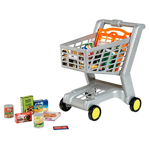 Klein Theo Einkaufswagen I Mit Klappsitz für Puppen I Gefüllt mit Deutschen Produkten für den Kaufladen I Spielzeug für Kinder ab 2 Jahren von Klein
