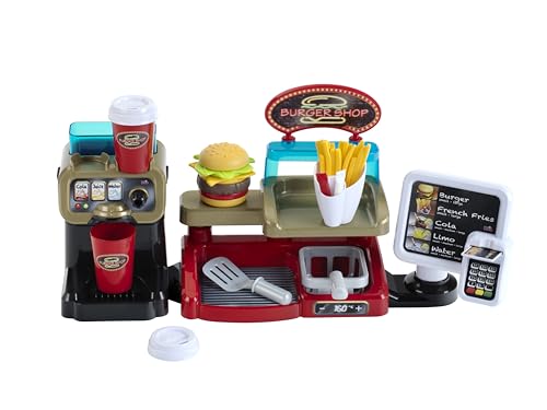 Theo Klein 7310 Burger Shop I Burger mit Stecksystem I Zubehör I EC-Karte und Lesegerät mit Sound I Spielzeug für Kinder ab 3 Jahren von Klein