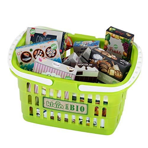 Klein Theo 7606 goes Bio – Einkaufskorb | Gefüllter Korb mit Zubehör-Schachteln für Milch, Müsli und vieles mehr | Spielzeug für Kinder ab 2 Jahren von Klein