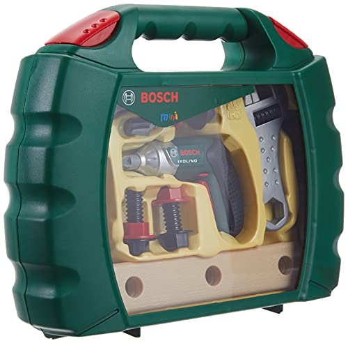 Theo Klein 8384 Bosch Ixolino Koffer mit viel Zubehör I Batteriebetriebener Akkuschrauber Ixolino I Maße: 26,6 cm x 32 cm x 8,8 cm | Spielzeug für Kinder ab 3 Jahren von Klein