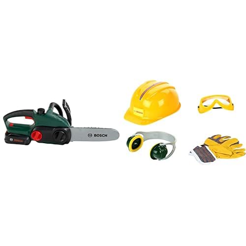Theo Klein 8399 Bosch Kettensäge | Originalgetreue, kindgerechte Nachbildung | Spielzeug für Kinder ab 3 Jahren & 8537 Bosch Zubehör-Set | Hochwertige Arbeitshandschuhe Theo Klein 8399 Bosch Kettensäge | Originalgetreue, kindgerechte Nachbildung | Spielzeug für Kinder ab 3 Jahren & 8537 Bosch Zubehör-Set | Hochwertige Arbeitshandschuhe von Theo Klein