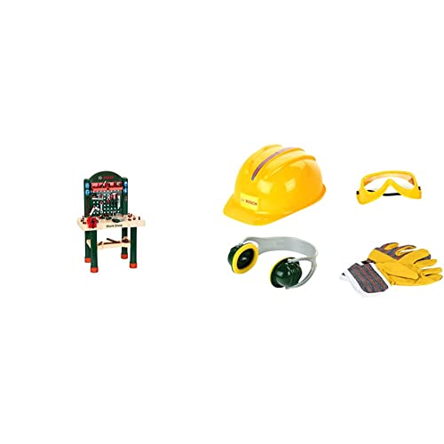 Theo Klein 8461 Bosch Workshop | Arbeitsplatte in Holzoptik mit Lernfunktion und Nagelspiel & 8537 Bosch Zubehör-Set | Hochwertige Arbeitshandschuhe, Brille, Ohrenschützer und Helm | Im Bosch-Design Theo Klein 8461 Bosch Workshop | Arbeitsplatte in Holzoptik mit Lernfunktion und Nagelspiel & 8537 Bosch Zubehör-Set | Hochwertige Arbeitshandschuhe, Brille, Ohrenschützer und Helm | Im Bosch-Design von Theo Klein